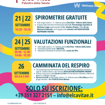 Wellness Week Ravenna 2026: tre giorni dedicati alla prevenzione del respiro